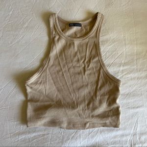 Zara Crop High Neck Tank top
